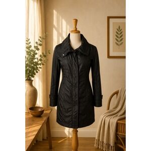 Geox Respira Trench Coat Size 6‎ Hooded Lightweight Water Resistant Structured